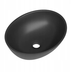 Gamma NEGRA Pultra Szerelhető Mosdókagyló 410x330x150 mm, Fekete