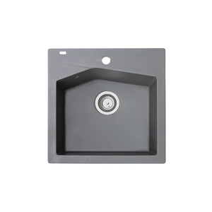 Linea 50 Metalac Xgranit Gránit Mosogatótálca Extra mély, Egymedencés, Négyzet, Grafit