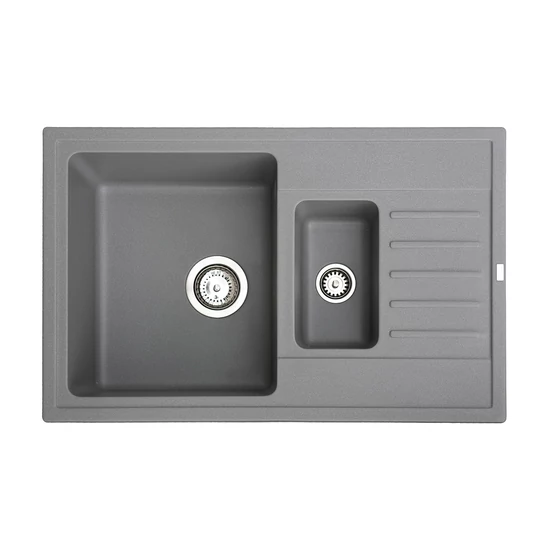 Quadro Plus 1.5D Metalac Xgranit Gránit Mosogatótálca - Extra mély, Csepegtetőtálcás, Design, Grafit