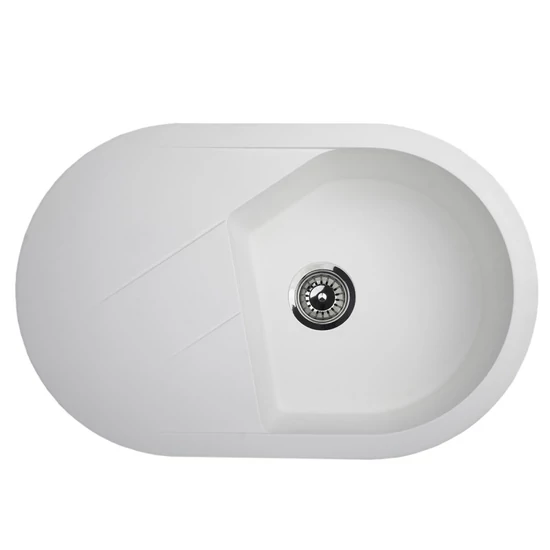 Vesta Plus Metalac Xgranit Gránit Mosogatótálca - Extra mély, Csepegtetőtálcás, Fehér