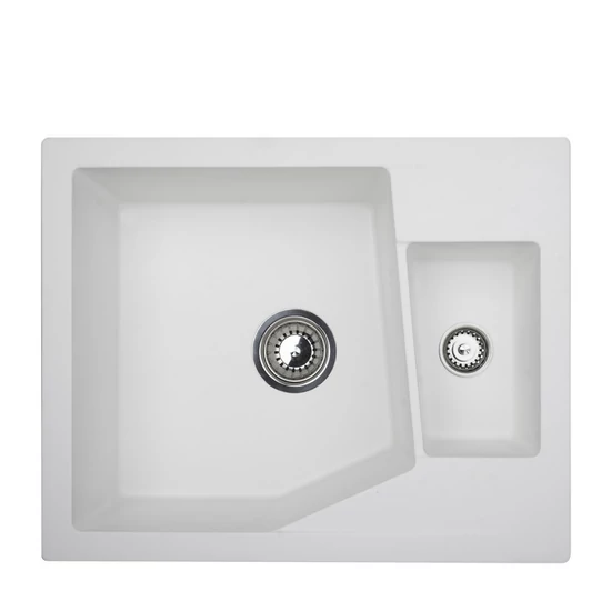 Linea M 1.5D Metalac Xgranit Gránit Mosogatótálca - Extra mély, Egymedencés, Fehér