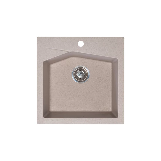 Linea 50 Metalac Xgranit Gránit Mosogatótálca - Extra mély, Egymedencés, Négyzet, Bézs