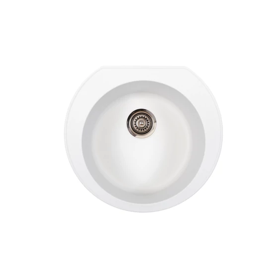 Omega Metalac Xgranit Gránit Mosogatótálca - Extra mély, Egymedencés, Kerek, Fehér