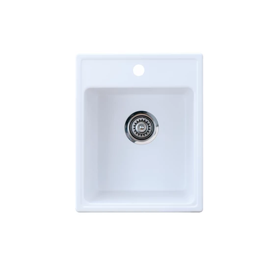 Quadro 40 Metalac Xgranit Gránit Mosogatótálca - Extra mély, Egymedencés, Négyzet, Fehér