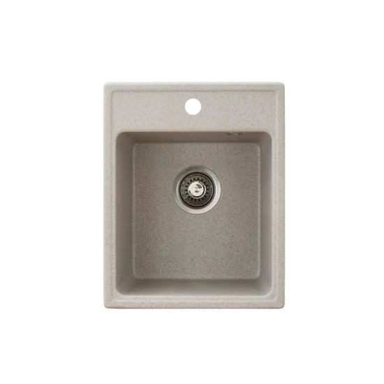 Quadro 40 Metalac Xgranit Gránit Mosogatótálca - Extra mély, Egymedencés, Négyzet, Bézs