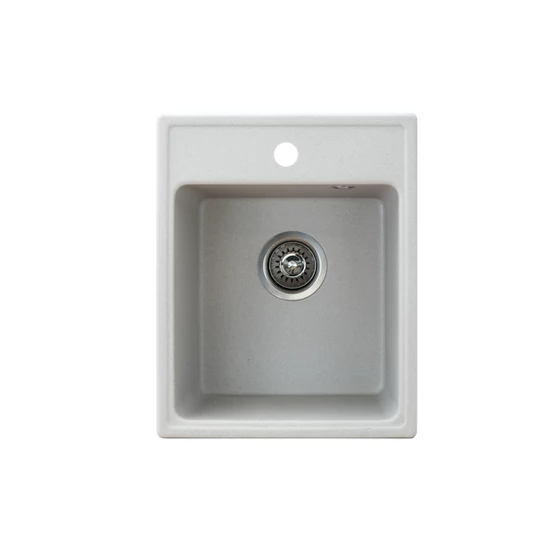 Quadro 40 Metalac Xgranit Gránit Mosogatótálca - Extra mély, Egymedencés, Négyzet, Szürke