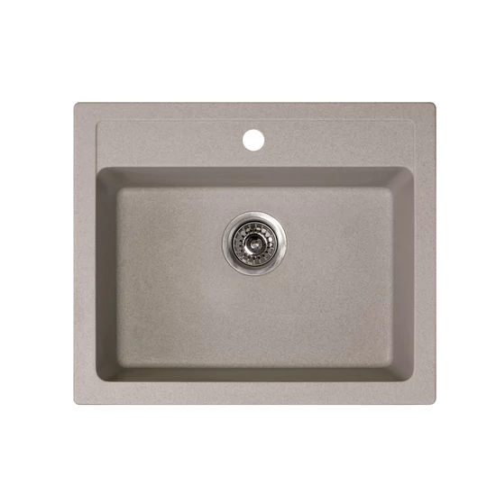 Quadro 60 Metalac Xgranit Gránit Mosogatótálca - Extra mély, Egymedencés, Négyzet, Bézs