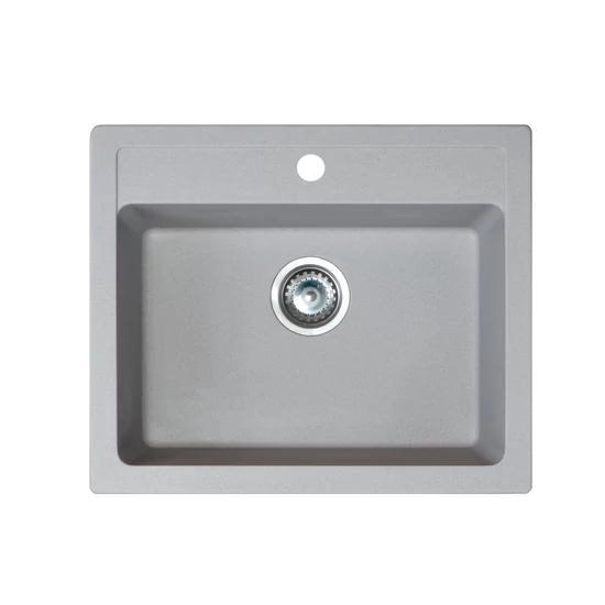 Quadro 60 Metalac Xgranit Gránit Mosogatótálca - Extra mély, Egymedencés, Négyzet, Szürke