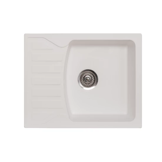 Quadro M Metalac Xgranit Gránit Mosogatótálca - Extra mély, Csepegtetőtálcás, Fehér