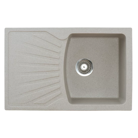 Quadro Plus Metalac Xgranit Gránit Mosogatótálca - Extra mély, Csepegtetőtálcás, Bézs