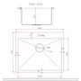 Kép 4/4 - Lavre S6050 Egymedencés Szálcsiszolt Acél Mosogató - Arany, 600x500 mm