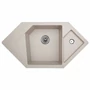 Kép 1/3 - Diamond Metalac Xgranit Gránit Sarok Mosogatótálca - Design, Bézs
