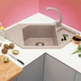 Kép 2/3 - Diamond Metalac Xgranit Gránit Sarok Mosogatótálca - Design, Grafit