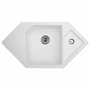 Kép 1/3 - Diamond Metalac Xgranit Gránit Sarok Mosogatótálca - Design, Fehér