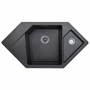Kép 1/3 - Diamond Metalac Xgranit Gránit Sarok Mosogatótálca - Design, Szemcsés Fekete