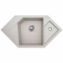 Kép 1/3 - Diamond Metalac Xgranit Gránit Sarok Mosogatótálca - Design, Szürke