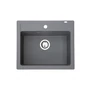 Kép 1/3 - Quadro 60 Metalac Xgranit Gránit Mosogatótálca - Extra mély, Egymedencés, Négyzet, Grafit