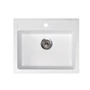Kép 1/3 - Quadro 60 Metalac Xgranit Gránit Mosogatótálca - Extra mély, Egymedencés, Négyzet, Fehér