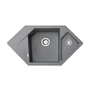 Kép 1/3 - Diamond Metalac Xgranit Gránit Sarok Mosogatótálca Design, Grafit