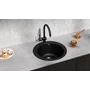 Kép 2/3 - Ulgran U-405-308 Kerek Gránit Mosogató Design Kép | Szemcsés Fekete